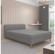 Pat tapițat BRISBANE 110x200 cm, gri