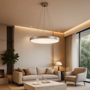 Lustra suspendata LED Tesia 40cm, argintiu