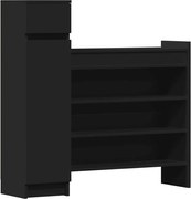 vidaXL Pantofar, negru, 100,5x28x100 cm, lemn prelucrat