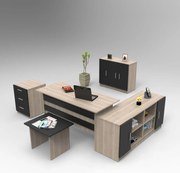 Set pentru birou Vincent 16 (stejar + negru). 1072652