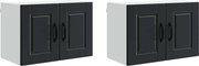 vidaXL Dulap de bucătărie 2 pcs Negru 60 x 31 x 40 cm Lemn compozit