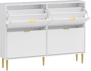 HOMCOM Dulap de pantofi pentru 20 de perechi de pantofi cu 4 sertare rabatabile Alb | Aosom Romania