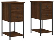 vidaXL Noptiere, 2 buc., stejar maro, 32x42x70 cm, lemn compozit