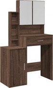 vidaXL Masă de toaletă cu dulap, stejar maro, 80x35x132 cm