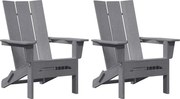 vidaXL Scaun pentru Grădină 2 pcs Gri deschis 80.5 x 74.5 x 92 cm