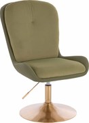 HR690N Scaun Velvet&amp;soft Piele Pu Măsline/Khaki Bază Aurie