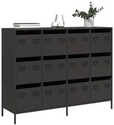 vidaXL Dulap, negru, 135x39x103,5 cm, oțel laminat la rece