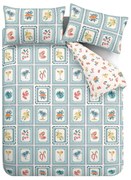 Lenjerie de pat albastră pentru pat dublu 200x200 cm Riviera Tiles – Catherine Lansfield