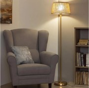 Brilagi - Lampadar LED CERIA 1xE27/20W/230V Ø 35 cm bej/auriu