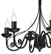 Lustră pe lanț DONATO 6xE14/40W/230V negru