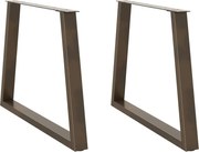 vidaXL Picioare de masă în formă de V, 2 buc., oțel natural, 90 x (72-73,3) cm