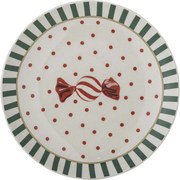 Farfurie albă pentru desert din gresie ø 16 cm cu model de Crăciun Yule – Bloomingville