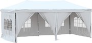 vidaXL Cort pliabil pentru petreceri cu pereți lateral, alb, 3x6 m