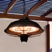 Încalzitor electric suspendat de terasa exterior cu iluminat si telecomanda IP44 Heat Vintage