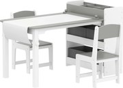 AIYAPLAY Mobilier pentru Copii 3-8 Ani cu 2 Scaune și Masă Gri și Alb | Aosom Romania