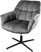 Fotoliu pivotant cu inaltime reglabila Papillon, catifea gri