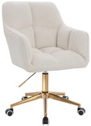 HR550K Scaun Crem Boucle cu Bază Aurie