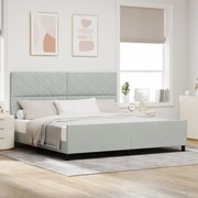 vidaXL Cadru de pat cu headboard Gri deschis 200 x 200 cm Catifea