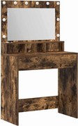 vidaXL Masă de Machiaj Stejar fumuriu 75,5 x 41 x 135 cm Lemn compozit