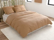 Lenjerie de pat din microfibra JASMINE maro - dunga 2 cm Dimensiune lenjerie de pat: 70 x 90 cm | 140 x 200 cm