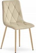 OFERTA Scaun de masa din catifea bej deschis LIBRA a II-a calitate
