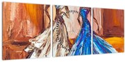 Tablou - Dansatoare, pictură în ulei (cu ceas) (90x30 cm)