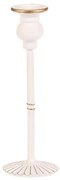 Sfeșnic metalic pentru lumânare conică 24 cm, alb, 24 cm