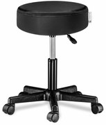 Taburet pe roți BONY, Ø35cm, negru Casaria