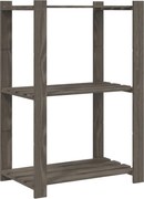 vidaXL Suport de depozitare 3 niveluri gri 60x38x90 cm lemn masiv pin