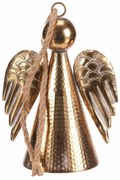 Decorație metalică suspendată de Crăciun Îngerclopoțel 24 cm, auriu