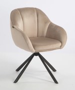 HR2055 BAZĂ STEA Scaun Latte din Catifea cu Bază Neagră