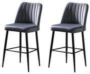 Set de scaune de bar Vento Grey and Black, 2 buc., 2 buc.