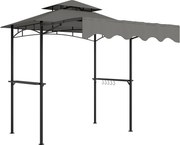 Outsunny Pavilion de grătar 242x149x248 cm rezistent la apă ignifug pavilion de grădină cu acoperiș cu dublu strat Gri | Aosom Romania