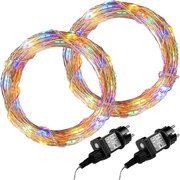 Set de 2 bucăți fire luminoase, 50 LED, colorat