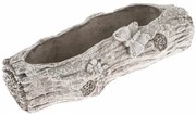 Ghiveci de flori din beton Trunchi cu fluture, 29,5 x 8 x 11 cm