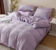 Lenjerie Pat Dublu, Jacquard Finetat, 6 Piese - Lila