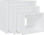 vidaXL Măsuțe suprapuse, 3 buc., alb, PAL