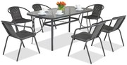 Mobilier de grădină din metal Modena/Bergamo pentru 6 persoane Garden Point antracit