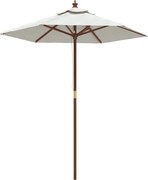 vidaXL Umbrelă de soare de grădină stâlp din lemn nisipiu 196x231 cm