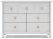 Comodă pentru copii albă joasă din lemn de pin 110x80 cm Max – Marckeric