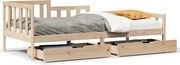 vidaXL Pat de zi cu sertare, 80x200 cm, lemn masiv pin