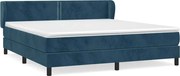 vidaXL Pat box spring cu saltea, albastru închis, 180x200 cm, catifea