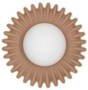 Aplica decorativa ceramica caramel, sticla alb, PETEL