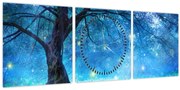 Tablou - Pădure mistică (cu ceas) (90x30 cm)