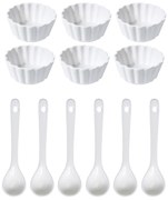 Set de boluri de servit cu lingurițe EH Vlnovkarotunde, 12 buc.