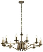 Candelabru clasic cu 12 brate stil elegant Ascot alama antic 41312-12AB SRT