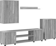 vidaXL Set comodă TV Pe perete 4 pcs Gri Sonoma Lemn compozit