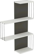 Raft CAMBEL, alb/gri antracit, PAL melaminat, 64x19x96 cm