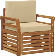vidaXL Set de canapele de exterior cu pernă natural 75,5 x 63 x 73 cm