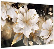 Tablou - Flori în aur (70x50 cm)